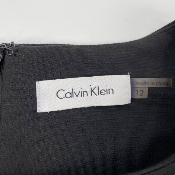 Calvin Klein Black Gold Studded Sleeveless Career Dress Womens Size 12 Modern - Picture 4 of 8